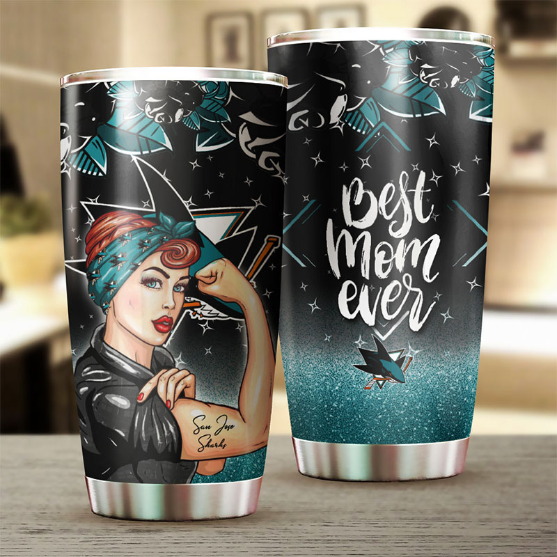 San Jose Sharks NHL Tumbler - Strong Best Mom Ever Design Tumbler - Image 2
