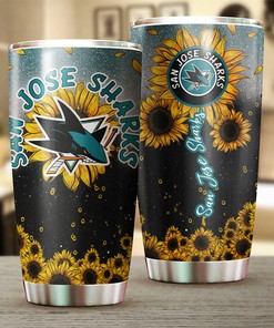 San Jose Sharks NHL Tumbler - Sunflower Design Tumbler