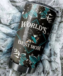 San Jose Sharks NHL Tumbler: World's Best Mom Tumbler with NHL Logo, Perfect for Dedicated Fans