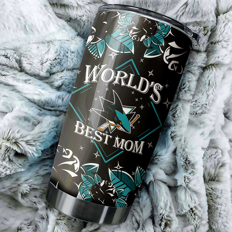 San Jose Sharks NHL Tumbler: World's Best Mom Tumbler with NHL Logo, Perfect for Dedicated Fans