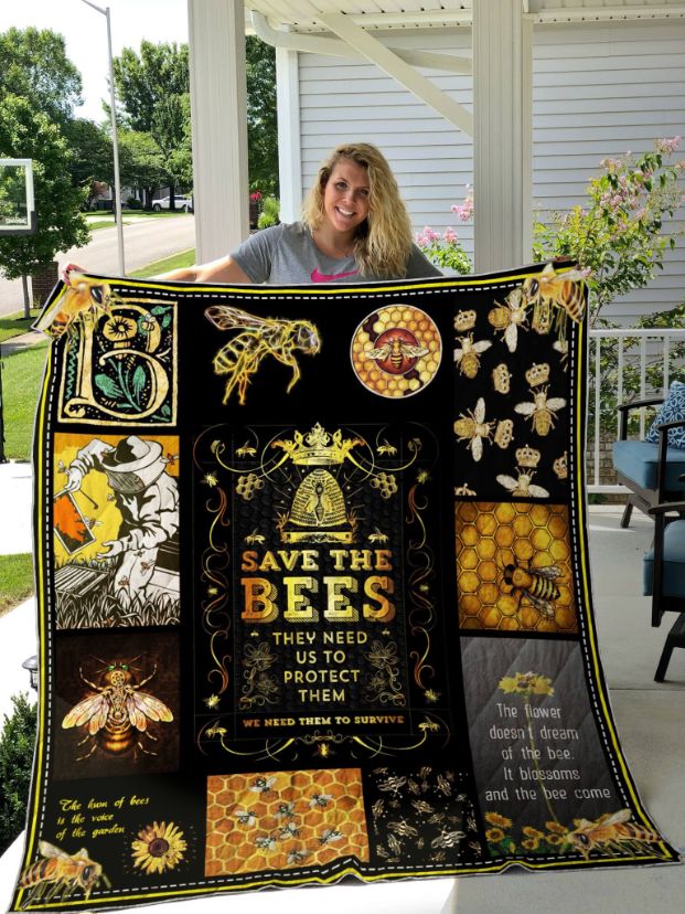 Save The Bee Beekeeper With Black Pattern Quilt Blanket Great Customized Quilt Gifts For Birthday Christmas Thanksgiving