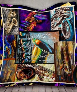 Saxophone You Don't Always Need A Plan Quilt Blanket for Jazz Music Fans