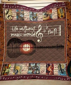 Say It Loud - Music Matters with This Guitarist Life Without Music Quilt Blanket