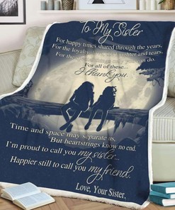 Say â€˜Thank You to Your Sister with a Personalized Fleece Quilt Blanket