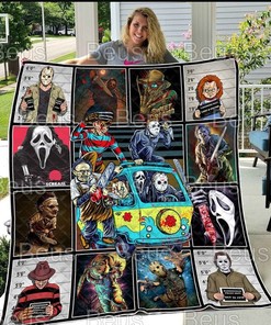 Scary Driver from Horror Movie Halloween Car Quilt Blanket