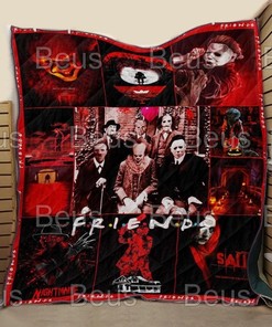 Scary Movie Quilt Blanket featuring Halloween Horror Characters as Friends