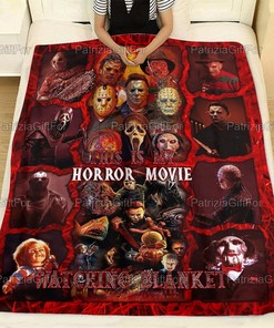 Scary Movie Quilt Blanket with Horror Movie Characters, perfect for Gifts
