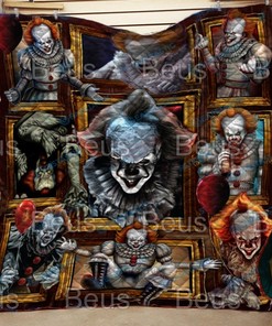 Scary Pennywise Horror Movie Quilt Blanket for Halloween