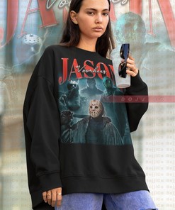 Scary Retro Jason Voorhees Sweatshirt | 13th Horror Movie Shirt | Vintage Movie Shirts Homage | Myers Halloween Clothing