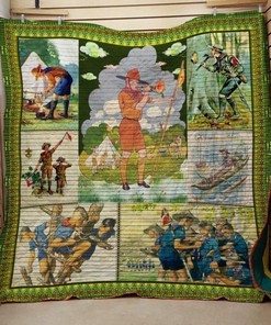 Scout Man Quilt Bedding Set - Celebrate your Scouting memories with this Scout Man quilt bedding set