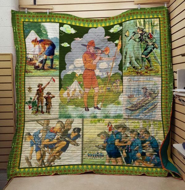 Scout Man Quilt Bedding Set - Celebrate your Scouting memories with this Scout Man quilt bedding set