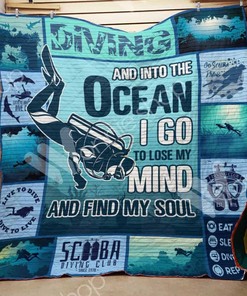 Scuba Diving And Into The Ocean Quilt Blanket - Perfect for Scuba Diving Lovers