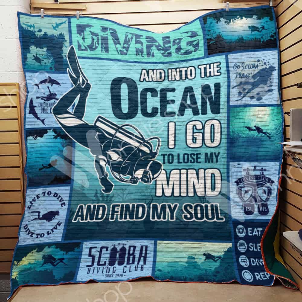 Scuba Diving And Into The Ocean Quilt Blanket - Perfect for Scuba Diving Lovers