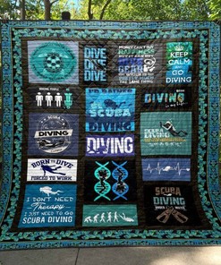 Scuba Diving Collection Quilt Blanket, Great Gift for Divers