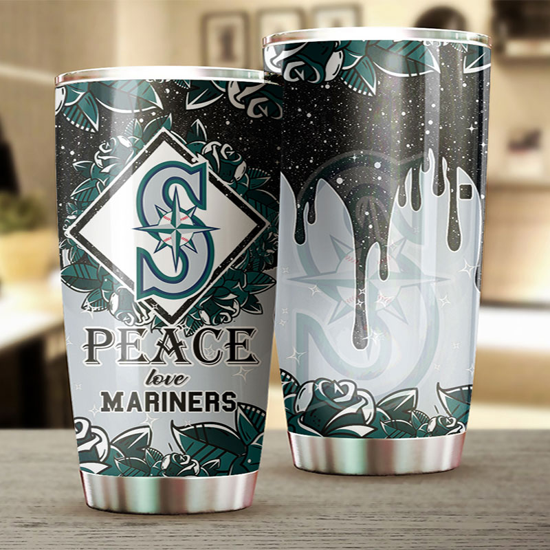 Seattle Mariners MLB Tumbler - Peace and Love Edition - Image 2