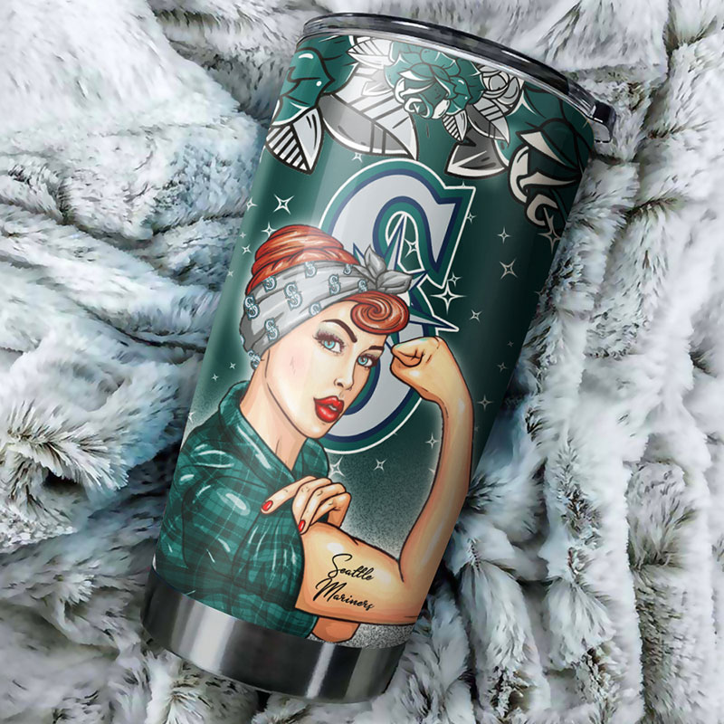 Seattle Mariners MLB Tumbler - Strong Best Mom Ever Design - Image 2
