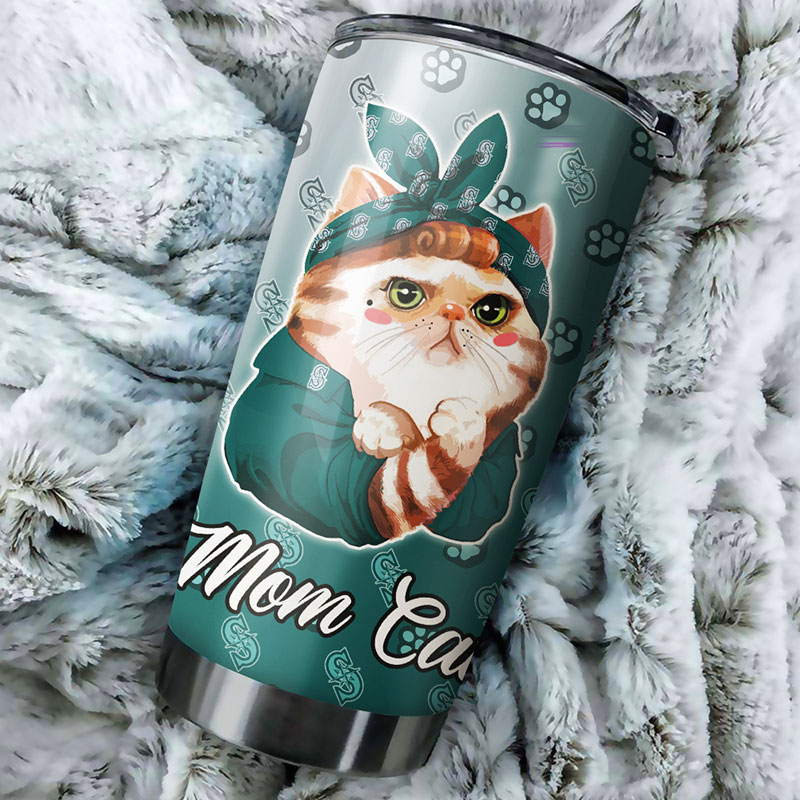 Seattle Mariners MLB Tumbler for Cat Moms with MLB Logo