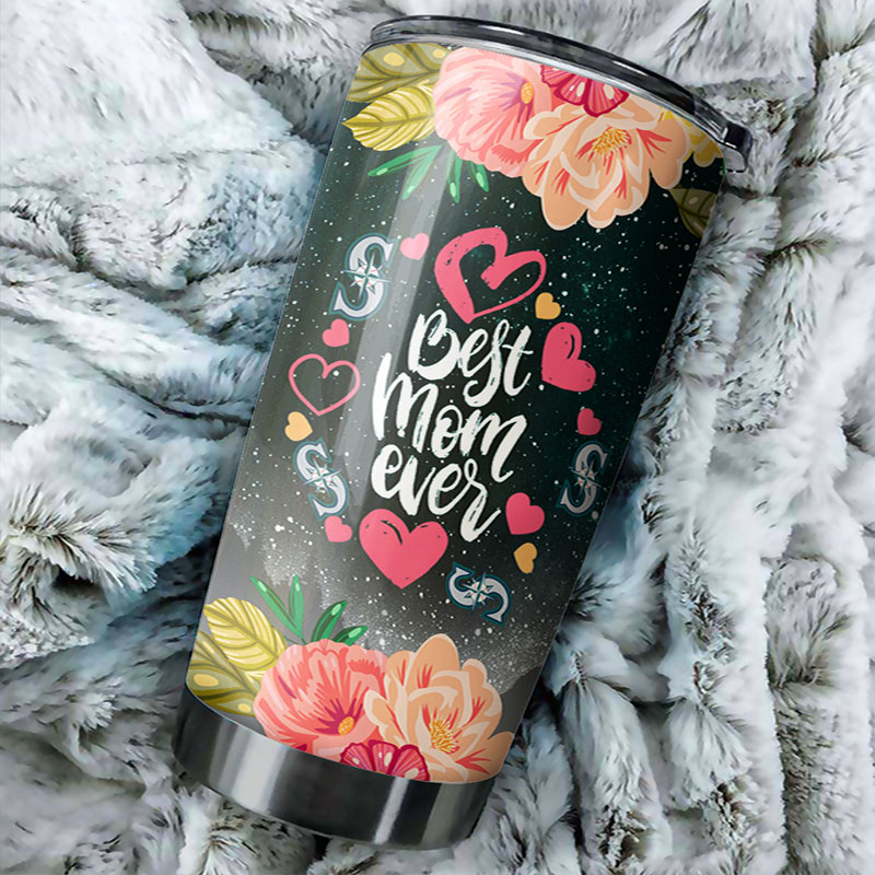 Seattle Mariners MLB Tumbler with Cool Flower Design - Perfect Gift for Moms who Love Baseball