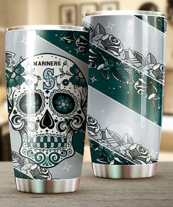 Seattle Mariners MLB Tumbler with Skull Design for Baseball Fans and MLB Logo