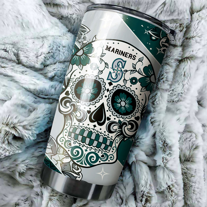 Seattle Mariners MLB Tumbler with Skull Design for Baseball Fans and MLB Logo - Image 2