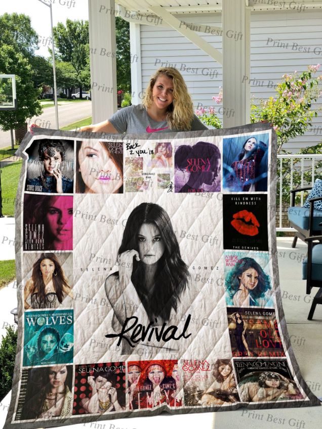 Selena Gomez Albums Poster Quilt Bedding Set for Fans