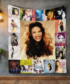 Selena Style Two Album Covers Quilt Blanket with Latin Pop Star Artwork