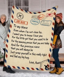 Sentimental Air Mail Letter Blanket for Niece's Special Birthday