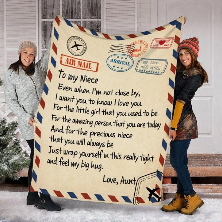 Sentimental Air Mail Letter Blanket for Niece's Special Birthday