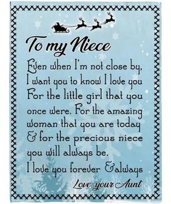 Sentimental Christmas Gift for Niece- To My Niece Love Always Quilt Blanket