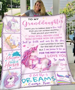 Sentimental Unicorn Quilt Bedding Set for Granddaughter from Nana