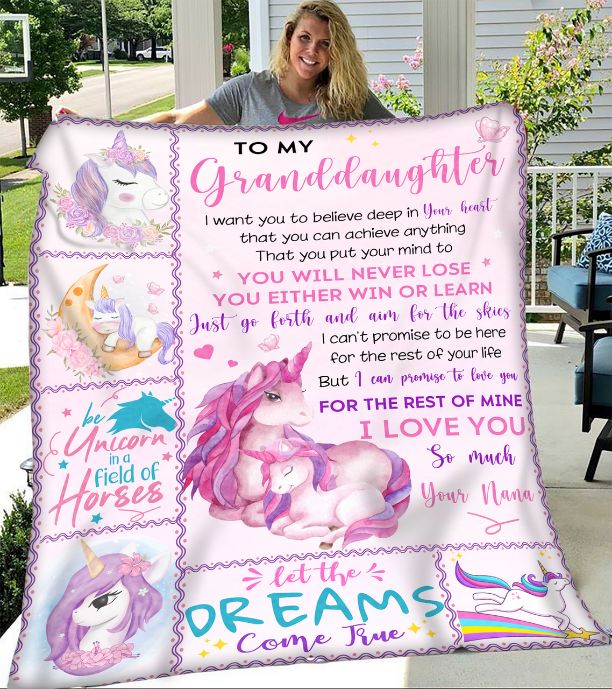 Sentimental Unicorn Quilt Bedding Set for Granddaughter from Nana