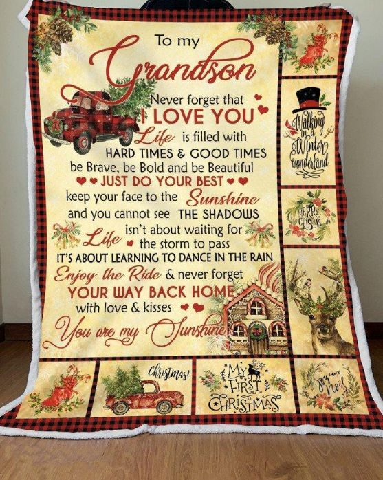 Sentimental and Warm Fleece Blanket Idea for Christmas - To My Grandson