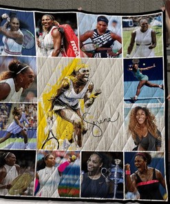 Serena Williams Quilt Blanket with Tennis Athlete Theme
