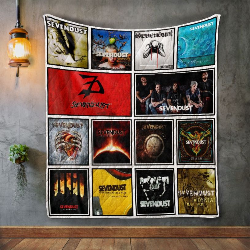 Sevendust Album Covers Quilt Bedding Set for Music Collectors