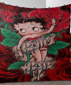 Sexy Betty Boop With Roses Quilt Bedding Set for Fans