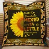She's Sunshine Mixed Quilt Blanket - Perfect Gift for Sunflower Lover on Birthday, Christmas, or Thanksgiving