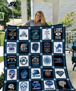 Show Your Love For Detroit Lions With Go Lions Football Quilt Blanket