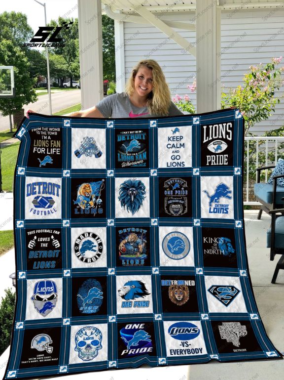 Show Your Love For Detroit Lions With Go Lions Football Quilt Blanket