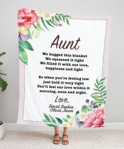 Show Your Love For Your Aunt With Personalized Custom Grand Kids Names Aunt Blanket Quilt Bedding Set