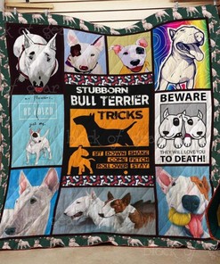 Show Your Love For Your Furry Friend With Bull Terrier Quilt Blanket