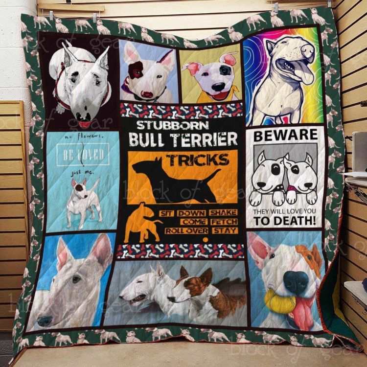Show Your Love For Your Furry Friend With Bull Terrier Quilt Blanket