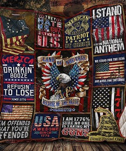 Show Your Love for America with American Patriot Quilt Blanket Kc1307
