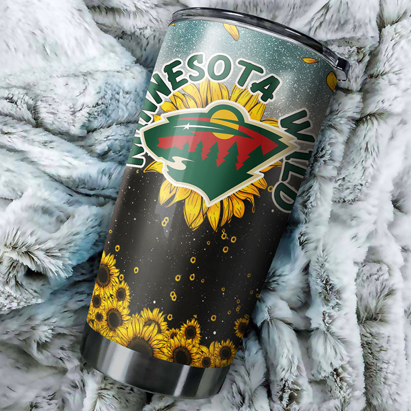 Show Your Love for Minnesota Wild with This Beautiful Sunflower Tumbler - Image 2