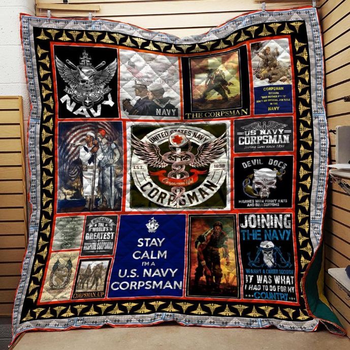 Show Your Support With Corpsman Navy Quilt Bedding Set