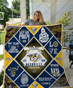 Show Your Support With Nashville Predators Stand With Us Quilt Blanket