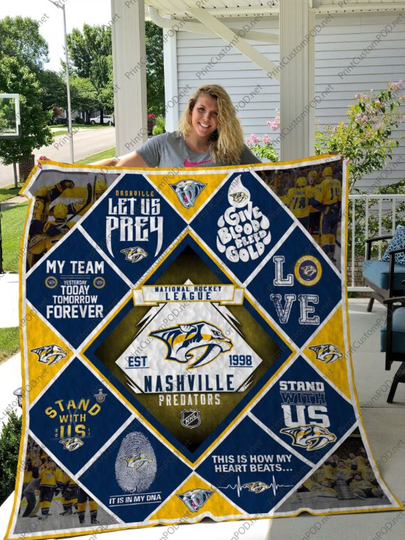 Show Your Support With Nashville Predators Stand With Us Quilt Blanket
