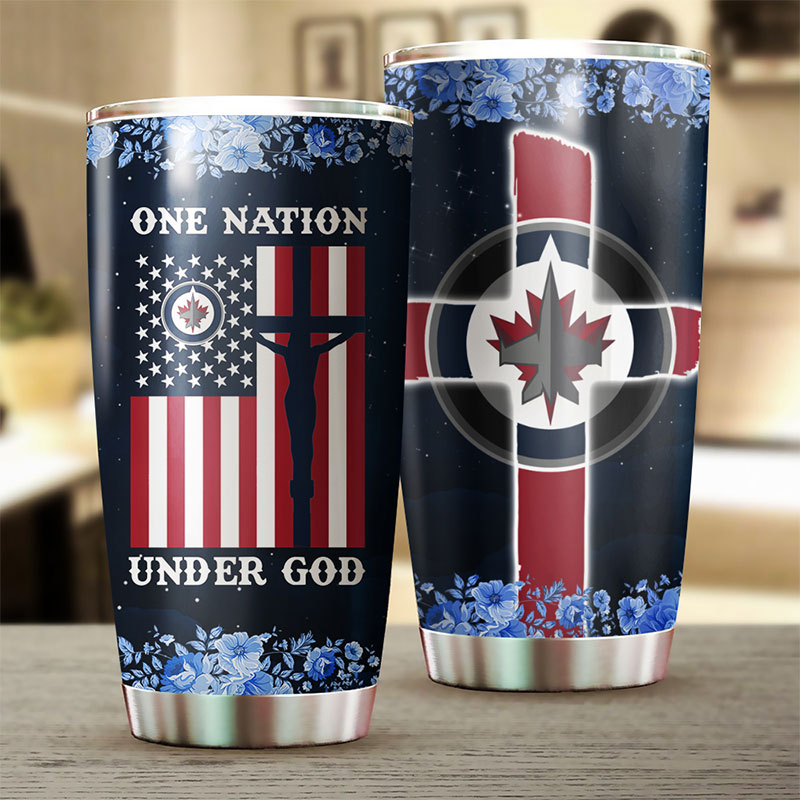 Show Your Winnipeg Jets Support with This One Nation Under God NHL Tumbler - Image 2