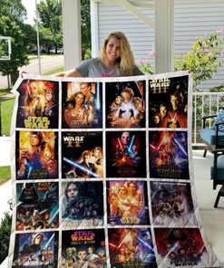 Show off your Star Wars obsession with this quilt blanket featuring classic graphics