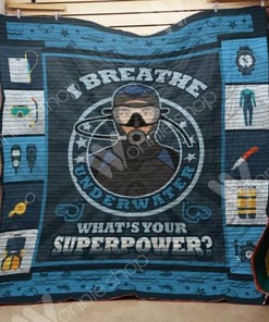 Show off your love for scuba diving with this superpower quilt blanket