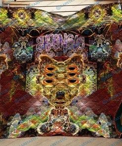 Shpongle inspired quilt blanket with unique design